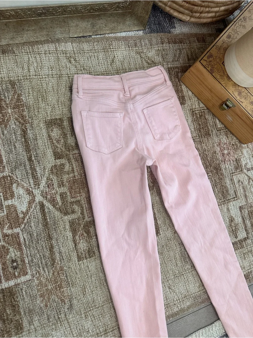 Old Navy Girls Extra High Rise Light Pink Rockstar Jeggings Skinny Jeans sz 8